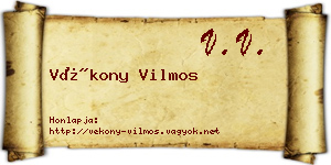 Vékony Vilmos névjegykártya